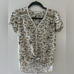 Max Studio Yellow Floral Print Blouse, small